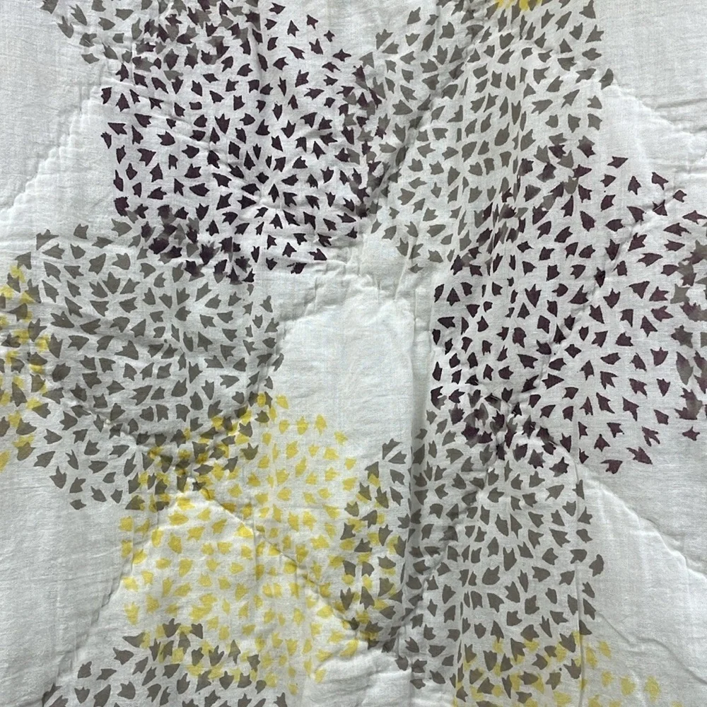 West Elm Quilted Floral Leaf Print Abstract Watercolor Pillow Sham 26